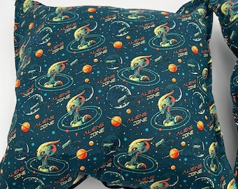 Alien Style Throw Pillows, Pair of Novelty Cushions, Unique Home Decor, Space Theme Pillows, Futuristic Decor, Fun Gifts, Cozy Accent