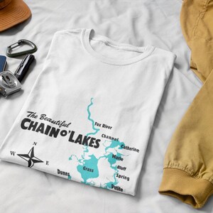 T-shirt med karta över sjön | T-shirt med sjökarta