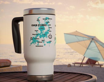 Chain O'Lakes Map Travel Mug | 14oz Stainless Steel