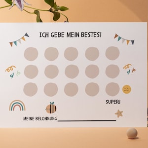 Tableau de récompense des abeilles, affiche de récompense, apprentissage de la propreté, plan de récompense, système de récompense pour enfants au format PDF à imprimer au format DIN A4