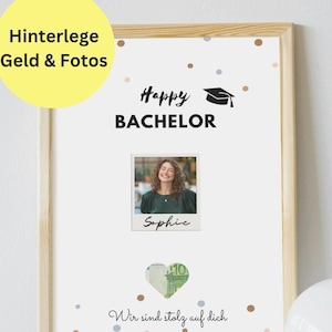 Cadeau d'argent pour l'obtention d'un diplôme universitaire, cadeau pour baccalauréat, diplôme réussi, carte de baccalauréat - Affiche DIY pour l'impression et la conception - A4