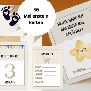36 jolies cartes d'étapes pour bébé à télécharger et à imprimer pour des livres photo ou des séances photo bébé, comme cadeau de naissance ou baby shower