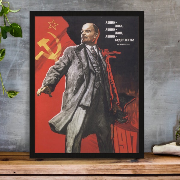 Sowjetunion-Propaganda-Plakat - UdSSR-Kommunismus - lenin Lived, lenin Lives, lenin Will Live - Kalter Krieg