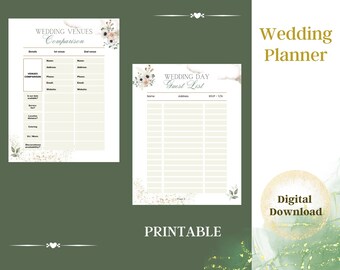 Wedding Planner Printable Wedding Planner Wedding Planning Tools Wedding Organizer Wedding Planning Wedding Coordination Planning my Wedding