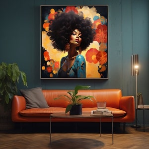 Afro Woman Print - Black Woman Print - Afro Woman Print - African American Wall Art - African American Print - Afro Print - Black Art