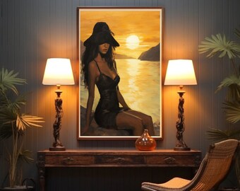 Amelia - MidCentury - Mid-Century Girl - Tretchikoff - J.H Lynch - Louis Shabner - Vintage Poster - Kitsch Print - Retro Wandkunst