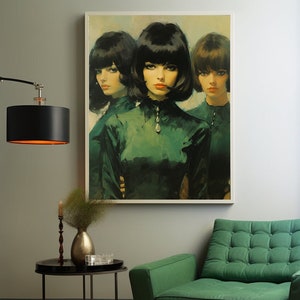 Sisters - MidCentury - Mid-Century Girl - Tretchikoff  -  J.H Lynch - Louis Shabner  - Vintage Poster -  Kitsch Print - Digital Download