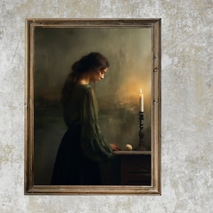 Dark Moody Prints - Dark Moody Print - Moody Oil Painting - Antique Style Print - 19 Century Decor - Moody Oil Painting