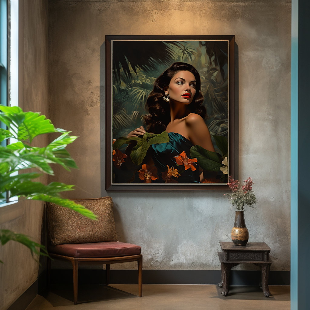 Stephanie  - MidCentury - Mid-Century Girl - Tretchikoff  -  J.H Lynch - Louis Shabner  - Vintage Poster -  Kitsch Print - Retro Wall Art