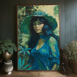 Lynn - MidCentury - Chica de mediados de siglo - Tretchikoff - J.H Lynch - Louis Shabner - Cartel vintage - Impresión kitsch - Arte de pared retro