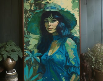 Lynn  - MidCentury - Mid-Century Girl - Tretchikoff  -  J.H Lynch - Louis Shabner  - Vintage Poster -  Kitsch Print - Retro Wall Art