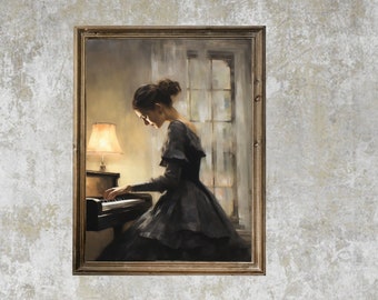 Dark Moody Prints - Dark Moody Print - Moody oil painting - Antique Style Print - 19 Century Decor -  Victorian Print - Moody Oil Painting