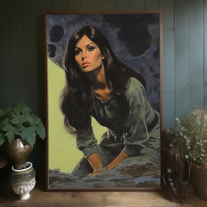 Impresión vintage - MidCentury - Chica de mediados de siglo - Tretchikoff - J.H Lynch - Louis Shabner - Cartel vintage - Impresión kitsch - Arte de pared retro