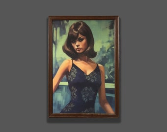 Lindsay- MidCentury - Mid-Century Girl - Tretchikoff - J.H Lynch - Louis Shabner - Vintage Poster - Kitsch Print - Retro Wandkunst