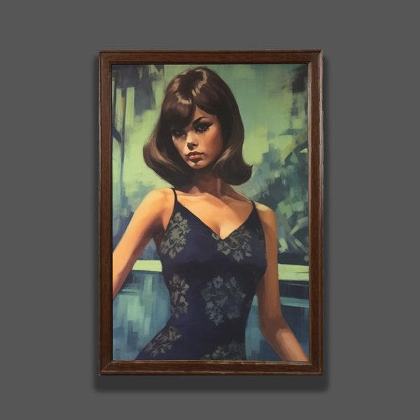 Lindsay- MidCentury - Mid-Century Girl - Tretchikoff  -  J.H Lynch - Louis Shabner  - Vintage Poster -  Kitsch Print - Retro Wall Art