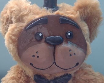 Freddy Fazbear inspired clay faced plushie