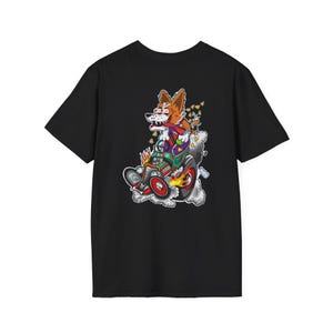 Crazy Corgis T-Shirt, süßes Tier T-Shirt, lustiges Cartoon-Kleid, Geschenk für Hundeliebhaber, Auto-Typ, Hot Rod-Liebhaber, Künstler, Hundepfund, Oldtimer