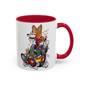 Taza de Corgi Loco, Taza de Animal Lindo, Taza de Café con Dibujos Animados Divertidos, Regalo para Amantes de los Perros, Amantes de los Autos, Amantes de los Hot Rods, Artistas, Perreras, Autos Clásicos