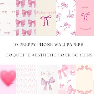 Pink Bow Preppy Phone Wallpapers – Coquette Aesthetic iPhone Lock Screens