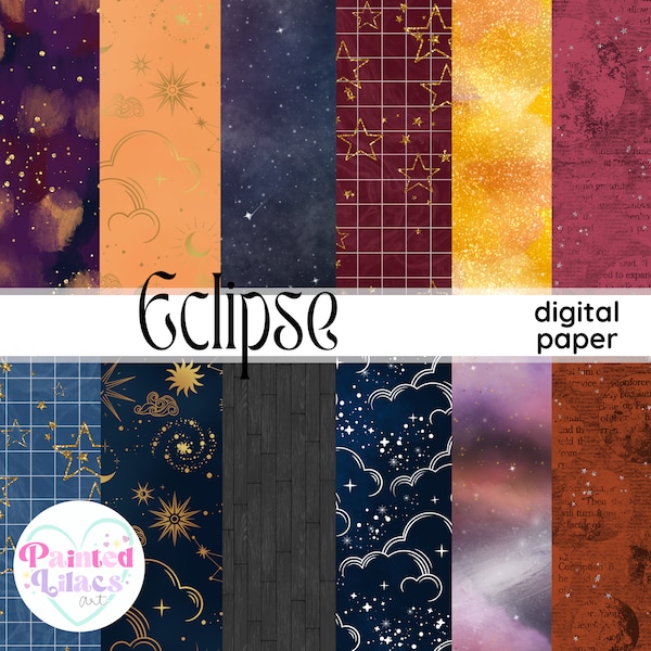 Eclipse - Digital Paper/Celestial Clipart/Eclipse Clipart/Celestial Art/ Planner Clipart PNG/Clipart PNG