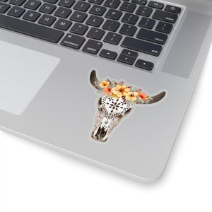 Western stickers,Water Bottle Sticker,Vinyl Sticker,Cow skull, Bull Horns, cow Horns,Cow Skulls