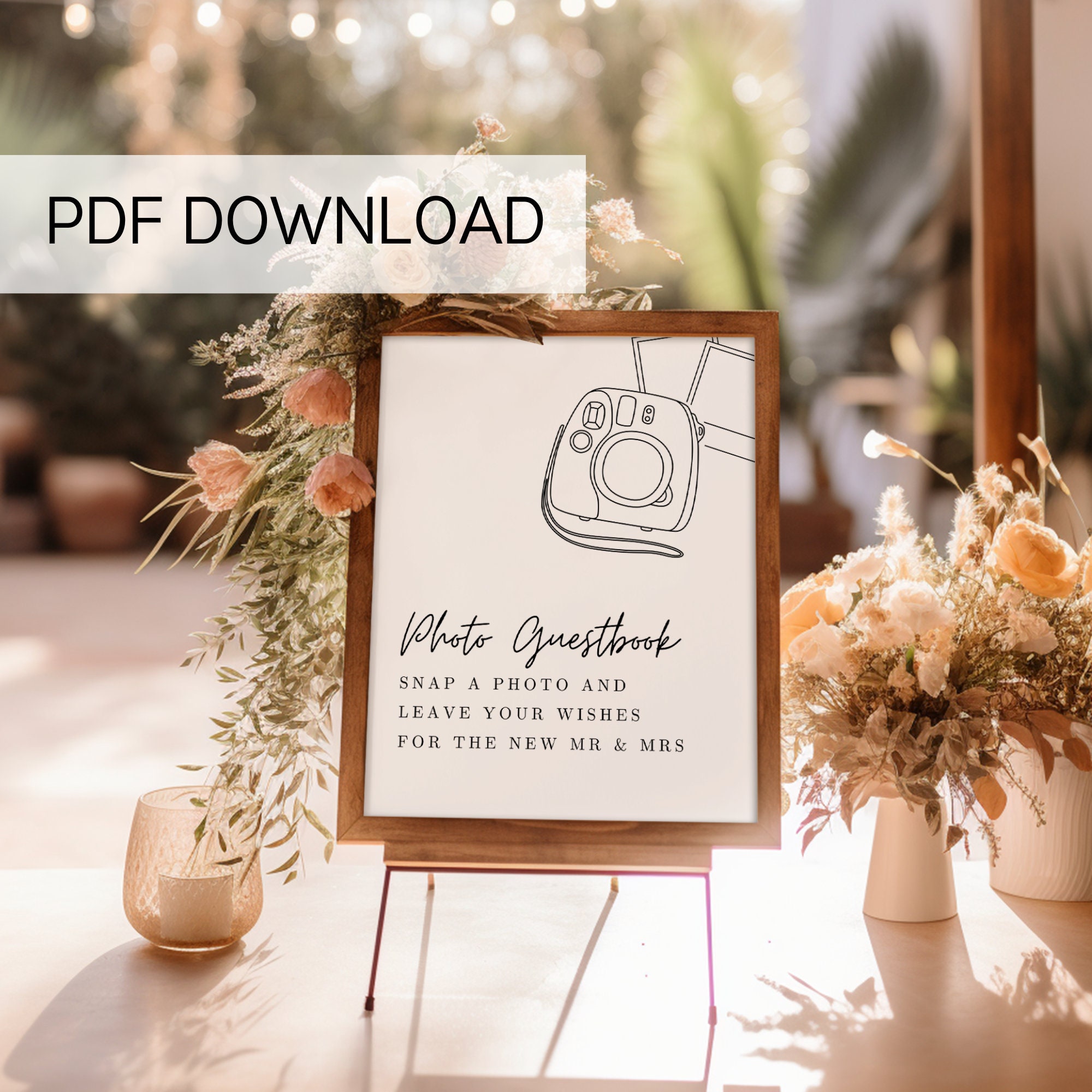 Photo Guestbook Wedding Printable Sign, 8x10 Polaroid Guestbook Sign ...