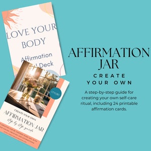 DIY Body Positivity Affirmation Jar Kit - Includes 24 Printable Body Positivity Affirmation Cards