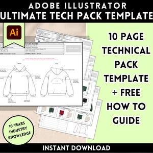 Ultimate Tech Pack Template | Editable Tech Pack AI | Fashion Design Tool | Professional Tech Pack for Designers & Entrepreneurs.