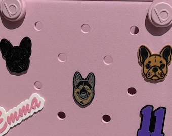 Custom Dog Bogg Bag Buttons, Pet Lover Bag Charms, 3D Printed Bogg Bag Accessories, Dog Mom Gift, Cute Bag Decorations