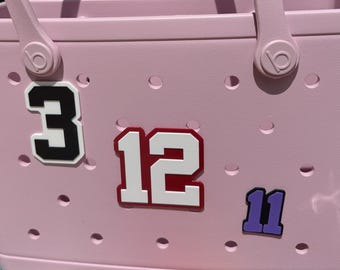 Sports Number Tag for Bogg Bag, Custom Jersey Number Charm, Personalized Bag Tag, Waterproof Sports Bag Label, Athlete Gift