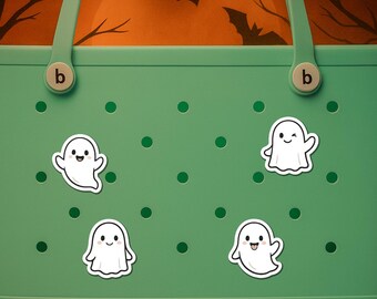Glow-in-the-Dark Ghost Bogg Bag Charm: Halloween Accessory