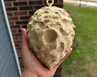 Señuelo realista para nido de avispas para el control de avispas en exteriores: nido de PLA impreso en 3D en 5 colores y 3 tamaños con montaje mediante cinta adhesiva o gancho.