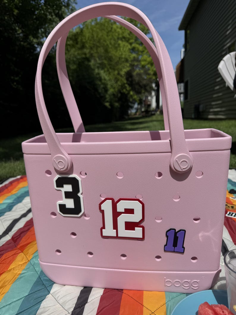 Customizable 3D Printed Sports Number Tag for Bogg Bag image 1
