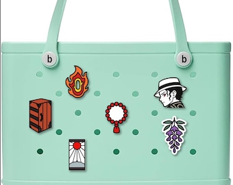 Anime-Dämonensymbol-Anhänger für Bogg-Taschen – 3D-gedruckte Cosplay-Charms, wasserfester Stil im japanischen Stil, ästhetisches Anime-Geschenk für Convention-Fans