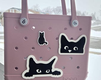 Bogg Bag Cat Buttons, Bogg Bag Bits, Bogg Bag Charms, Bogg Bag Accessories, Bogg Bag Gifts, Magnetic Buttons, Black Cat Buttons