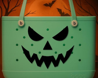 Halloween Jack O Lantern Faces for Bogg Bags – Glow-in-Dark Option - 20 Faces – Pumpkin Face Decorations for Trick or Treat Tote