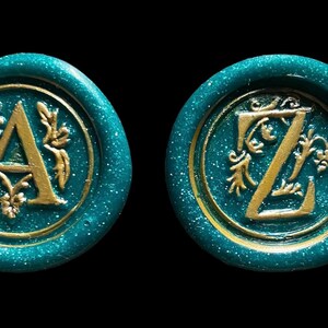 Sceaux de cire personnalisés alphabet de A à Z avec détails dorés