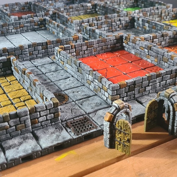 HeroQuest Game Board 3D Printed,  Magnetic Pieces, D&D modular Turain.