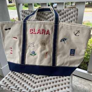 Custom Embroidered Icon and Initals Tote Bag image 12
