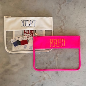 Custom Needlepoint or Mahjong Clear Pouch – Small & Large sizes | Compact and Stylish Storage for Mahjong and Needlepoint Accessories