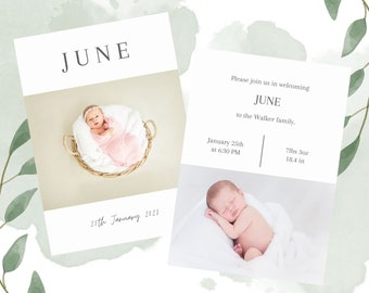 Birth Announcement Template (Modern Minimalist)