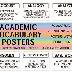 Academic Vocabulary Posters