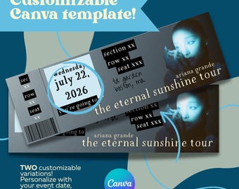TEMPLATE - Ariana Grande Eternal Sunshine Tour Ticket Template