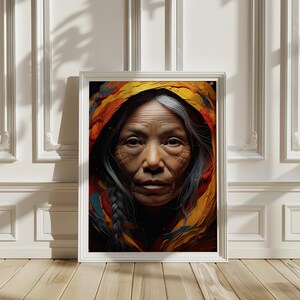 The Human Spirit, Wall Art, Poster Art, AI Art, Matte Poster, Portrait of Woman, Mother Portrait, Intense Portrait