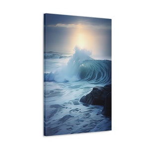 Ocean Waves, Wall Art, Digital Print, Canvas Art, Print Art, Seascape, Waves, Ebb and Flow, Rocky Beach, Beach Art