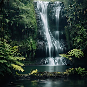 Ethereal Waterfall, Digital Print, Wall Art, AI Art, Nature Art, Waterfall Art, Wall Decor, Home Decor