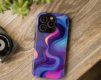 Purple Groove iPhone Case, iPhone 13-16 models, Tough Case, iPhone Case Inspirational, Wavy Groovy iPhone Case