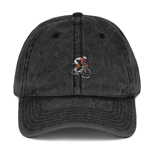 Embroidered Cycling Cap, Vintage Cyclist Biking Joy, Retro Sports Hat Gift, Embroidery Baseball Cap, Bicycle Rider Headwear