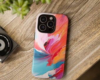 Abstract Colorful iPhone Case, iPhone 13-16 models, Tough Case, iPhone Case Trendy, Colorful iPhone Case