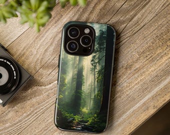 Enigmatic Forest iPhone Case, iPhone 13-16 models, Tough Case, iPhone Case Inspirational, Natural Scenic iPhone Case
